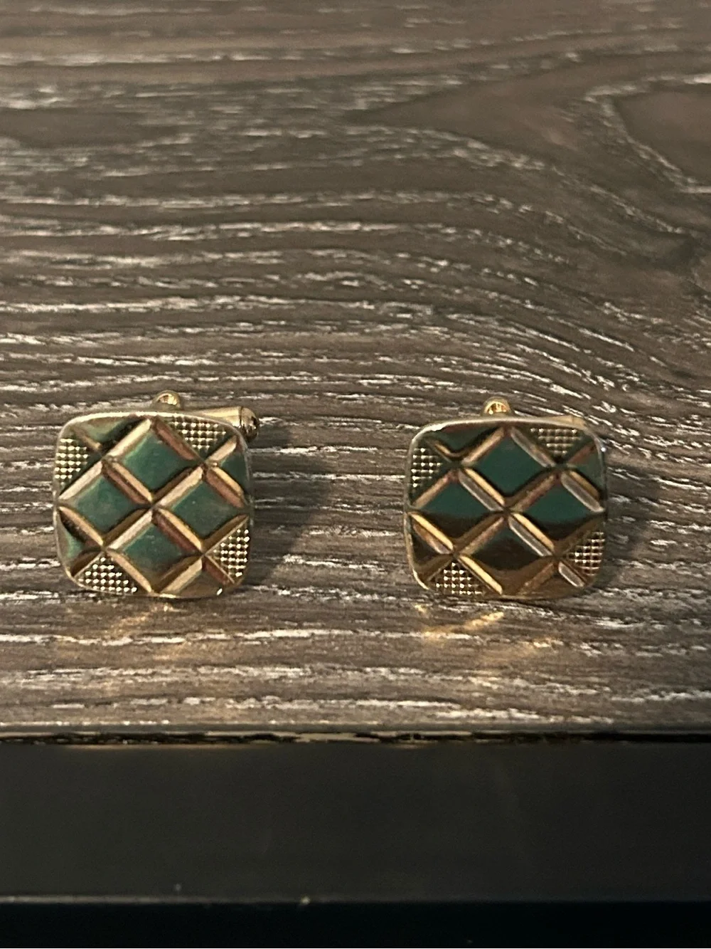 Vintage quilted cufflinks